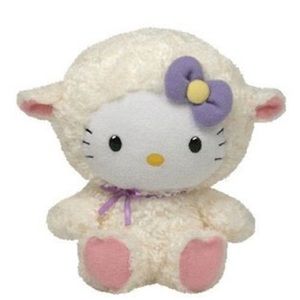 NWT RETIRED Hello Kitty TY Beanie Baby Lamb.